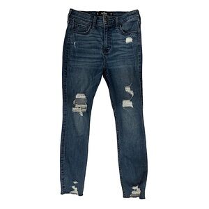 HOLLISTER - Dark Denim Slightly Distressed Skinny Jeans